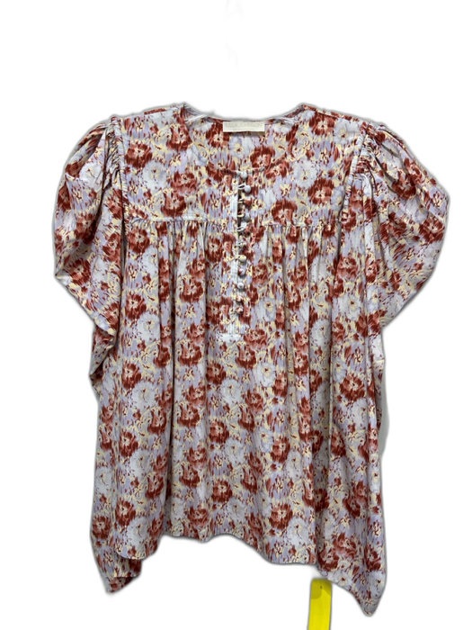 Ulla Johnson Size S / 6 Purple, Orange & Yellow Silk Abstract Print Top Purple, Orange & Yellow / S / 6