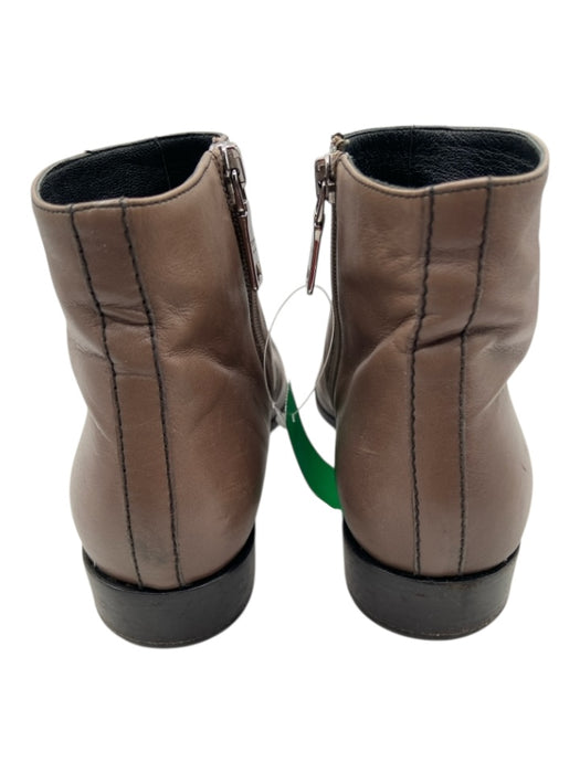 Prada Shoe Size 36 Brown Leather Ombre Stacked Heel Pointed Almond Toe Boots Brown / 36