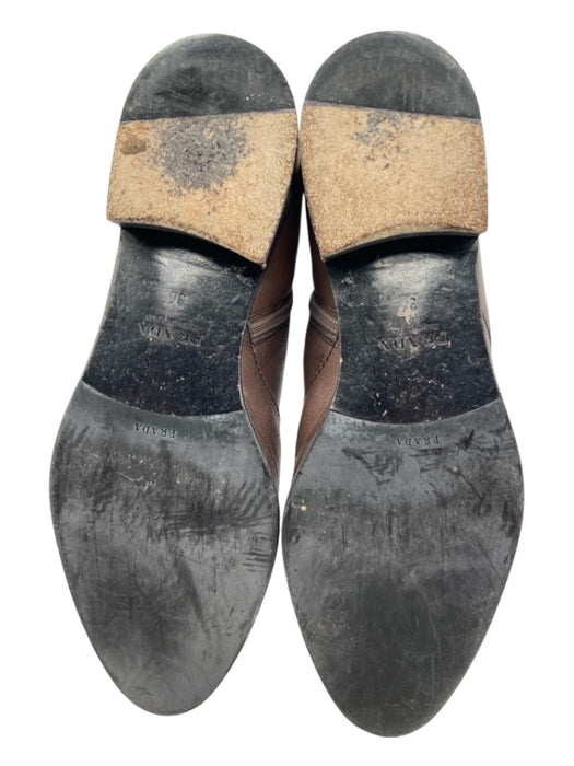 Prada Shoe Size 36 Brown Leather Ombre Stacked Heel Pointed Almond Toe Boots Brown / 36