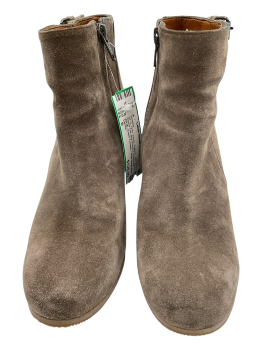 Lanvin Shoe Size 6 Gray Suede Platform Side Zipper Round Toe Booties Gray / 6