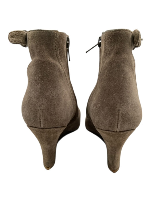 Lanvin Shoe Size 6 Gray Suede Platform Side Zipper Round Toe Booties Gray / 6