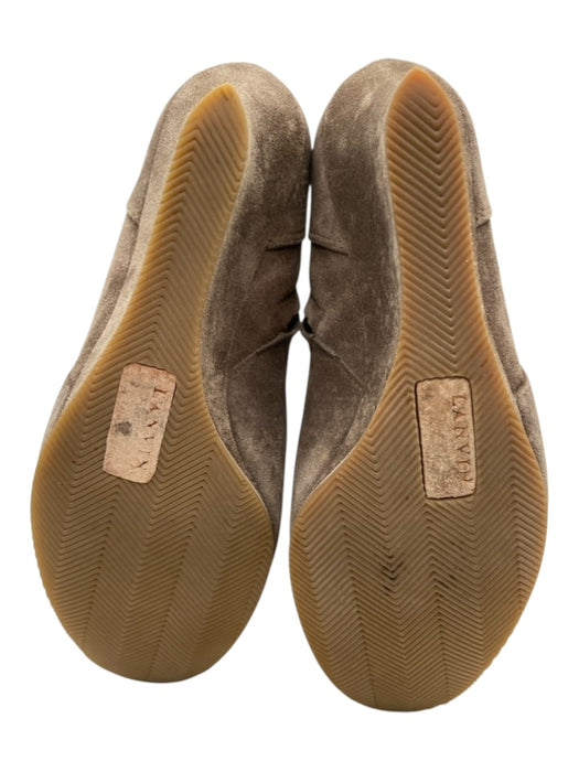 Lanvin Shoe Size 6 Gray Suede Platform Side Zipper Round Toe Booties Gray / 6
