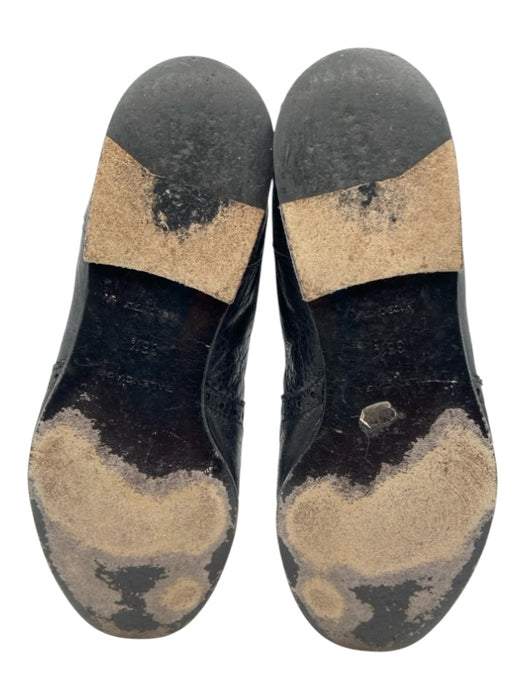 Balenciaga Shoe Size 36.5 Black Leather Elastic Scalloped Chelsea Ankle Booties Black / 36.5