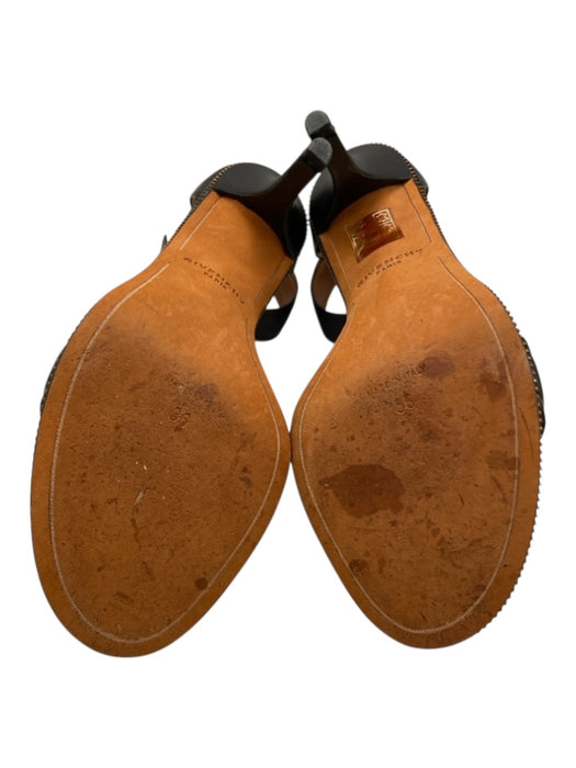 Givenchy Shoe Size 36 Black Leather Toe Strap Ankle Strap Zipper Detail Sandals Black / 36