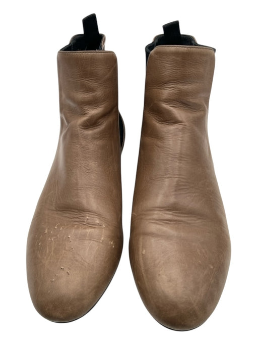 Prada Shoe Size 36 Tan Brown Leather Upper Elastic Almond Toe Chelsea Booties Tan Brown / 36