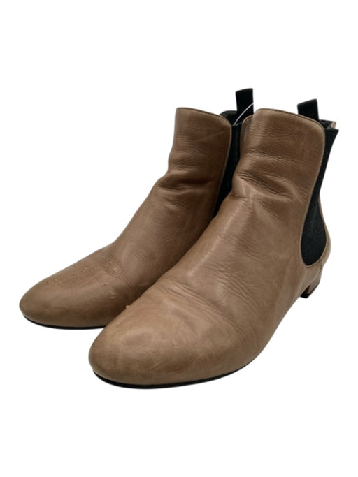 Prada Shoe Size 36 Tan Brown Leather Upper Elastic Almond Toe Chelsea Booties Tan Brown / 36