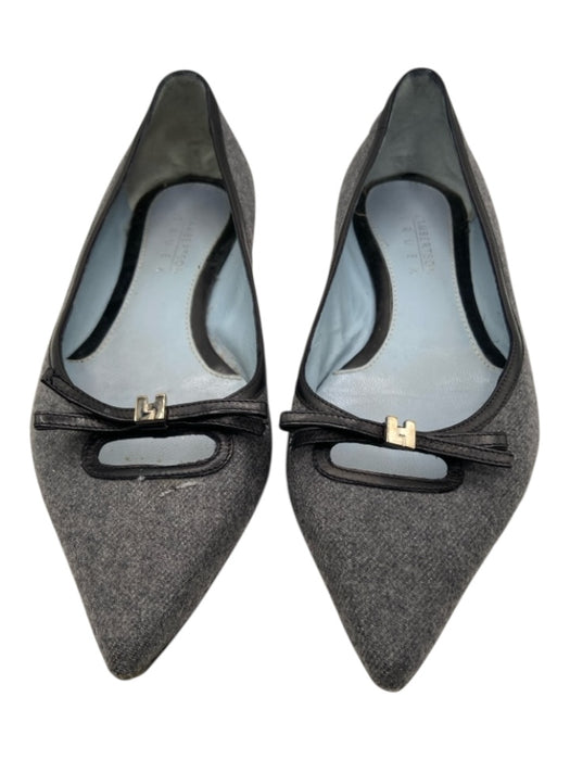 Lambertson Truex Shoe Size 36 Gray & Black Leather & Textile Pointed Toe Flats Gray & Black / 36
