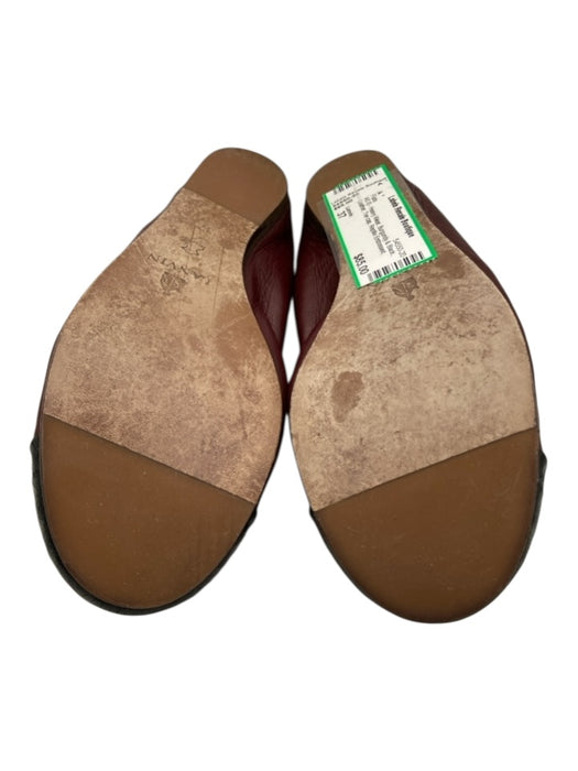 Lanvin Shoe Size 37 Burgundy & Black Leather Toe cap Reptile Embossed Flats Burgundy & Black / 37