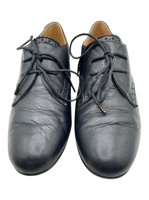 Balenciaga Shoe Size 36.5 Black Leather Almond Toe lace up Scalloped Oxford Black / 36.5