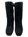 Prada Shoe Size 36 Black Leather Suede Side Zip Square Toe Wedge Boots Black / 36