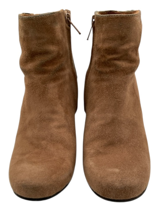 Lanvin Shoe Size 36 Light Tan Leather Suede Round Toe Buckle Detail Booties Light Tan / 36