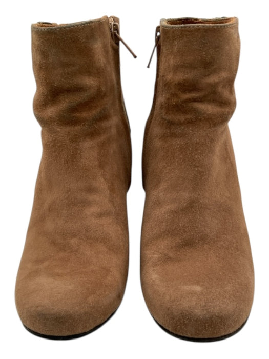 Lanvin Shoe Size 36 Light Tan Leather Suede Round Toe Buckle Detail Booties Light Tan / 36