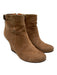 Lanvin Shoe Size 36 Light Tan Leather Suede Round Toe Buckle Detail Booties Light Tan / 36