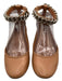 Celine Shoe Size 36 Brown Leather Chain Detail Ankle Strap Round Toe Flats Brown / 36