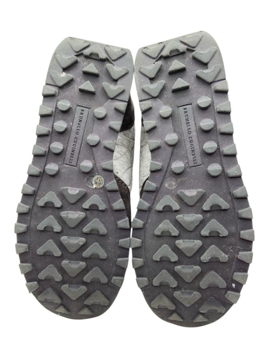 Brunello Cucinelli Shoe Size 36 Gray, Brown, Red Cotton & Leather Sneakers Gray, Brown, Red / 36
