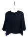 Ann Mashburn Size S Black Silk Round Neck Long Sleeve Back Zip Top Black / S