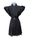 Derek Lam 10 Crosby Size 6 Black Cotton Surplice Button Neck Elastic Waist Dress Black / 6