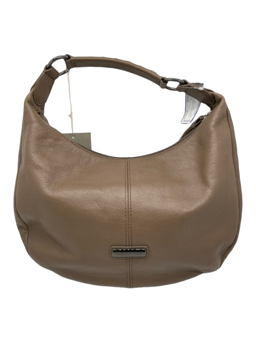 Isabella Fiore Taupe Brown Leather Tassel Hobo Stud Detail Gunmetal Hardware Bag Taupe Brown / Medium