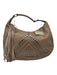 Isabella Fiore Taupe Brown Leather Tassel Hobo Stud Detail Gunmetal Hardware Bag Taupe Brown / Medium