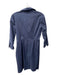 Lafayette 148 Size 8 Navy Blue Cotton Blend Button Down Wrap Detail Dress Navy Blue / 8