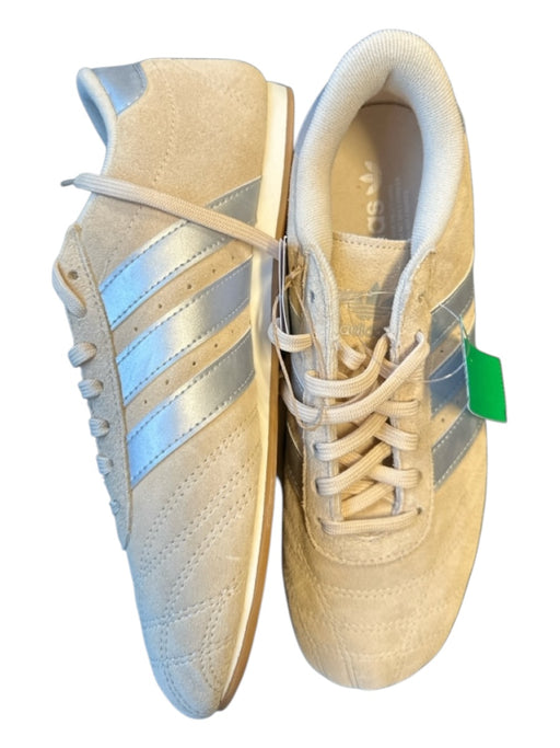 Adidas Shoe Size 6.5 Tan & Silver Suede Metallic Athletic Sneakers Tan & Silver / 6.5