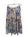 Staud Size 4 Tan & Navy Cotton Side Zip Leaves Maxi Skirt Tan & Navy / 4