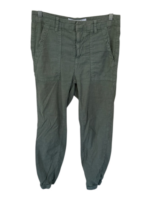 Frank & Eileen Size 2 Olive Green Flax Blend Cargo Pockets Pants Olive Green / 2