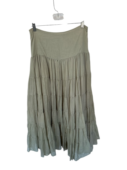 Erika Pena Size XS/S Sage green Cotton High Waist Side Zip Maxi Skirt Sage green / XS/S