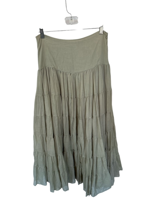 Erika Pena Size XS/S Sage green Cotton High Waist Side Zip Maxi Skirt Sage green / XS/S