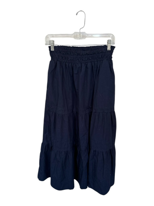 Quince Size S Navy Cotton Smocked Waist Band Maxi Skirt Navy / S