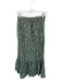 Lilla P Size XS Green & White Cotton Drawstring Striped Maxi Skirt Green & White / XS