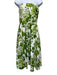 Reformation Size 10 Green & White Cotton Strapless Floral Print A Line Dress Green & White / 10