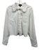J Crew Size Medium White Cotton Long Sleeve Ruffles Button Front Collar Top White / Medium