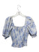 English Factory Size Small Blue & White Long puff sleeve Floral Smocked Top Blue & White / Small