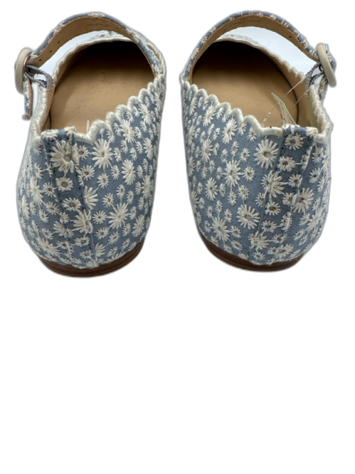Dolce Vita Shoe Size 10 Blue & White Textile Square Toe Floral Embroidery Flats Blue & White / 10