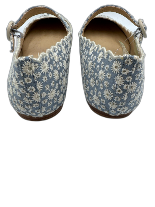 Dolce Vita Shoe Size 10 Blue & White Textile Square Toe Floral Embroidery Flats Blue & White / 10