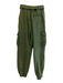 Retrofete Size Sm & Med Green Cotton Belt Stretch Waist Zip Pockets Pants Green / Sm & Med