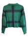 Tularosa Size XS Green, Black & Gray Viscose V Neck Gold Buttons Short Cardigan Green, Black & Gray / XS