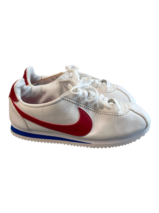 Nike Shoe Size 7.5 White, Red & Blue Leather Lace Up Round Toe Low Top Shoes White, Red & Blue / 7.5
