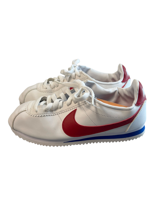 Nike Shoe Size 7.5 White, Red & Blue Leather Lace Up Round Toe Low Top Shoes White, Red & Blue / 7.5