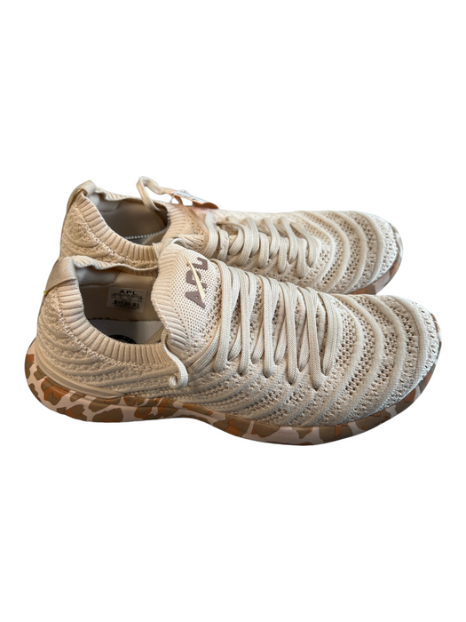 APL Shoe Size 7.5 Beige Fabric Low Top Lace Up Camo Print Sneaker Shoes Beige / 7.5