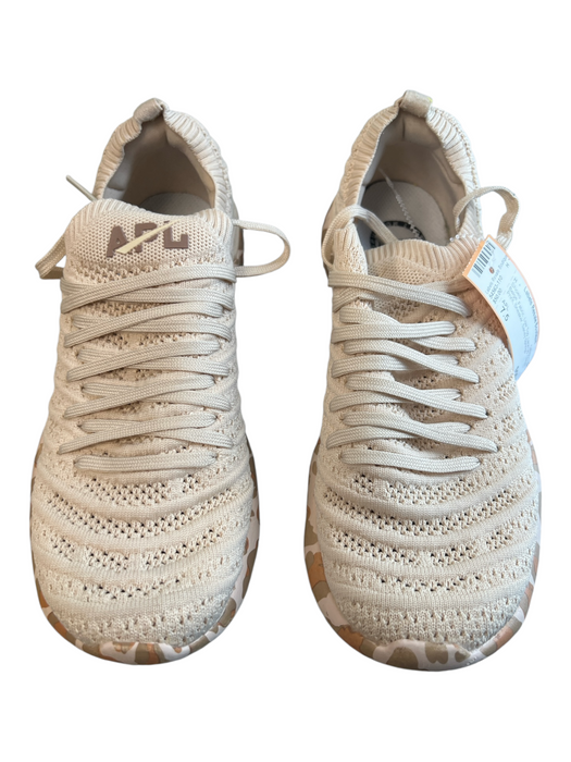 APL Shoe Size 7.5 Beige Fabric Low Top Lace Up Camo Print Sneaker Shoes Beige / 7.5