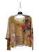 Pilcro Size XS Yellow & Multi Cashmere Round Neck Long Sleeve Batwing Floral Top Yellow & Multi / XS