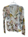 By Anthropologie Size XS Off White & Multi Viscose Floral Round Split Neck Top Off White & Multi / XS
