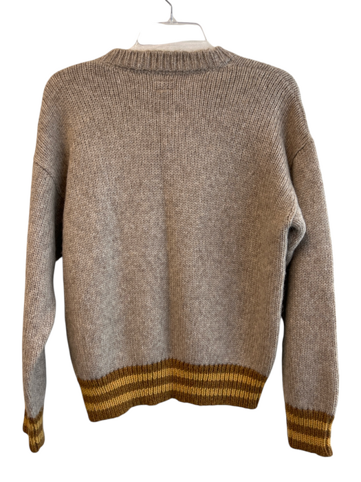 Mother Size Small Tan & multi Alpaca Blend Long Sleeve Crew Neck Sweater Tan & multi / Small
