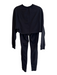 Gigi C Size Medium Black Polyamide Blend Long Sleeve Cropped Leggings Pants Set Black / Medium