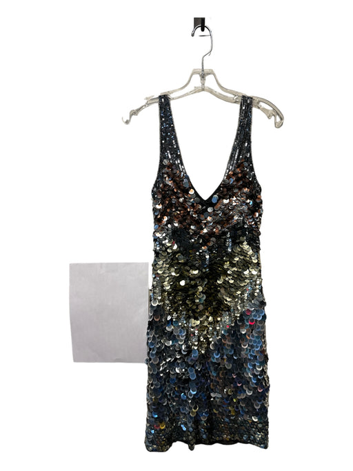 Parker Size S Silver & Gold Sequin Sleeveless Dress Silver & Gold / S