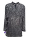 Camila Coelho Size M Silver Polyester Blend Mock Neck Long Sleeve Dress Silver / M