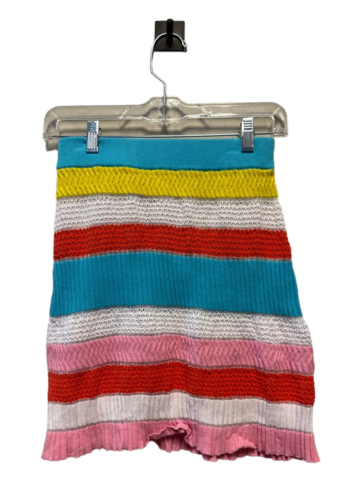 Solid & Striped Size S Blue & Red Cotton Blend Knit Rainbow Coverup Skirt Blue & Red / S
