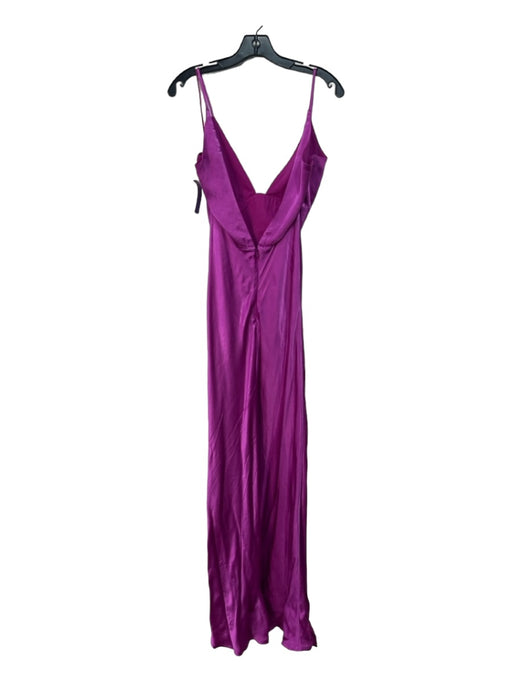 Bardot Size M Purple Viscose V Neck Spaghetti Strap Maxi Paneled Dress Purple / M